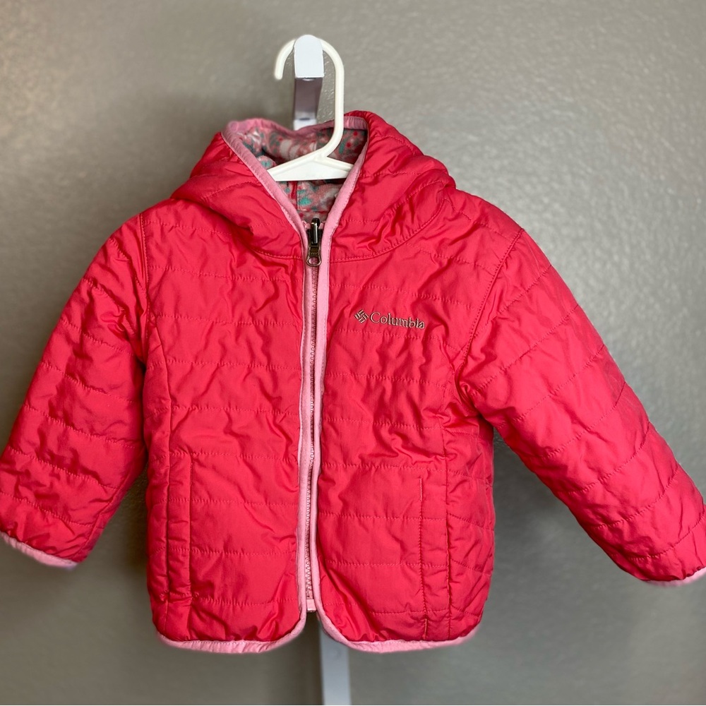 Columbia 2T Pink Floral Reversible Jacket